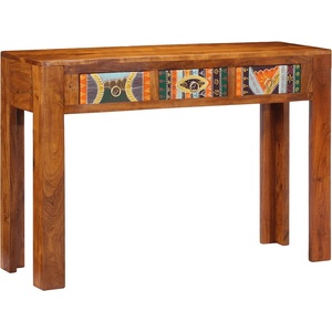 vidaXL Конзолна маса, 110x35x75 cм, акациево дърво масив (4016497)