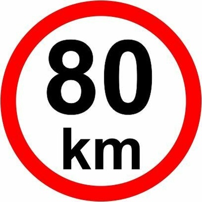 Traiva s.r.o. Omezení rychlosti – 80 km/hod retroreflexní Verze: Samolepka ∅ 150 mm - Kód: 16874