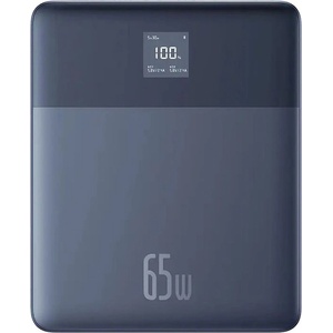 Baseus Външен батериен пакет 2x Type-C, 65W, 12000mAh + USB-C кабел - Baseus (P10063801323-00) - син