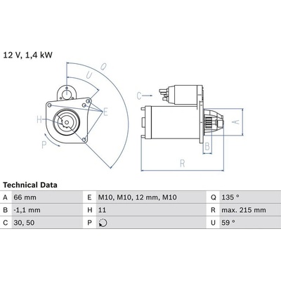BOSCH 0 986 024 130 Startér (0986024130)
