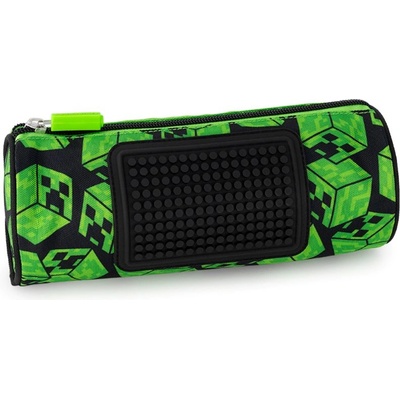 Panini Цилиндричен ученически несесер Panini Minecraft - Creepers, Зелен (74367)