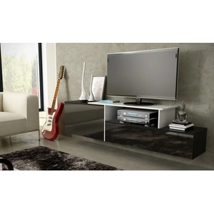 Cama meble Cama ТВ шкаф SIGMA 3 180 черен/черен гланц + biały (SIGMA3 CZ/CZ+BI)