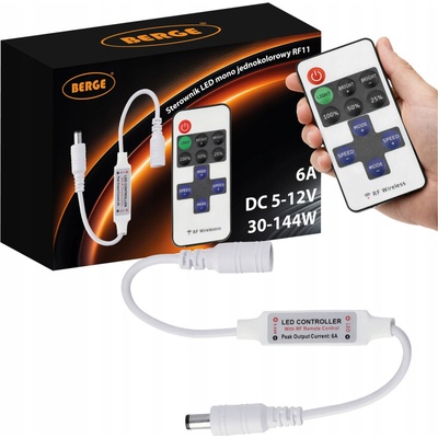 BERGE Ovladač stmívače LED pásků 5-24V 6A RF