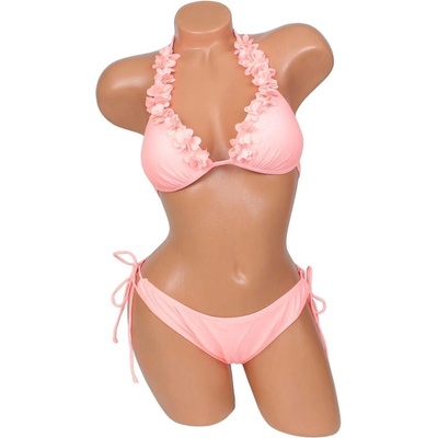 Дамски бански в коралово с цветя