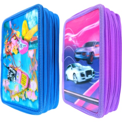 Несесер с 3 ципа стерео корица