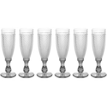 Vivalto Sklenice na šampaňské s krystalovým vzorem 6 x 185 ml