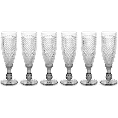 Vivalto Sklenice na šampaňské s krystalovým vzorem 6 x 185 ml