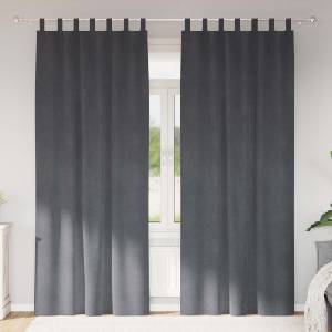 Pure Line Home Кадифени завеси в цвят сив с текстилни гайки (уши), 2 бр. , 140 x 260 см - zalegloto - 53,98 лв