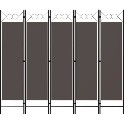 Greatstore 5dílný skládací paraván antracitový 200 x 180 cm