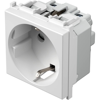 TEM Контакт шуко 2P+E 16A 2M, цвят Бял гланц, Modul - VM10PW (VM10PW)