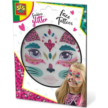 SES Trblietavé tetovanie na tvár mačka