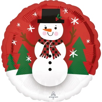 Amscan Фолиев коледен балон - кръг Снежен човек