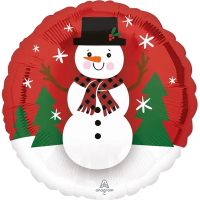 Amscan Фолиев коледен балон - кръг Снежен човек