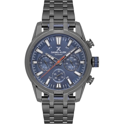 Daniel Klein DK. 1.13802-3 - Мъжки часовник, Exclusive, Кварцов, 44mm, 5 ATM, Син