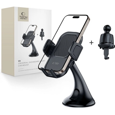 Tech-Protect Универсална стойка за автомобил от Tech Protect V8 - Черна (5906302371372)