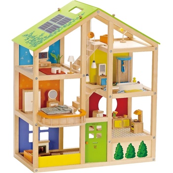 HaPe International Детска дървена куклена къща HaPe International - С обзавеждане (H3401)