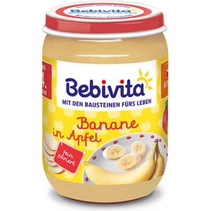 Bebivita Плодово Пюре Ябълка и банан 190 гр. - 4+ месеца
