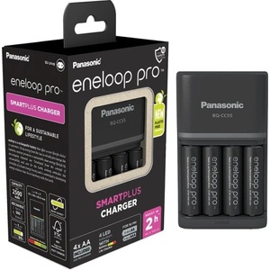 Panasonic Зарядно за Panasonic BQ-CC55E NiMH батерии и 4 батерии Eneloop Pro AA (8014673) Зарядно за батерии