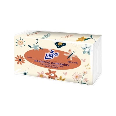 Linteo Papírové kapesníky bílé 2-vrstvé v sáčku 180 ks – Zboží Dáma