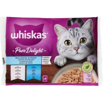Whiskas šťavnaté kúsky v omáčke s lososom a tuniakom -4ks 85 g