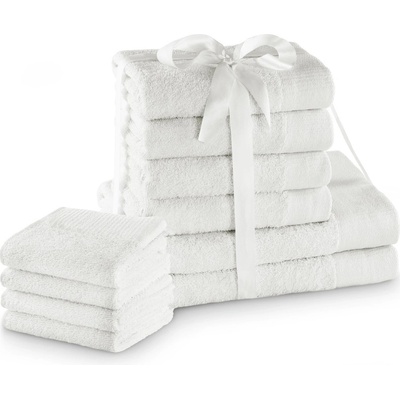 AmeliaHome Sada uterákov a osušiek AMARI biela 2 ks 70 x 140 cm, 4 ks 50 x 100 cm, 4 ks 30 x 50 cm