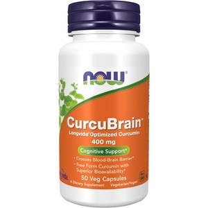 NOW NOW CurcuBrain 400 mg, 50 Veg Capsules - fitnesdobavki - 52,61 лв