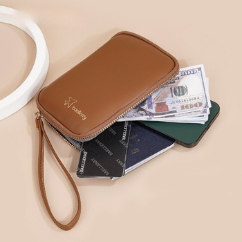 WomenLuxWallet Дамски портфейл с цип и дръжка, луксозно дамско портмоне - WomenLuxWallet