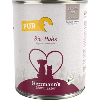 Herrmanns 6х800г Herrmann's Bio чисто месо, консервирана храна за кучета - био пиле