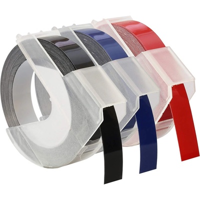 Compatible Съвместима лента с Dymo S0847750, 9mm x 3 m, бял печат/черен син, червен (S0847750)