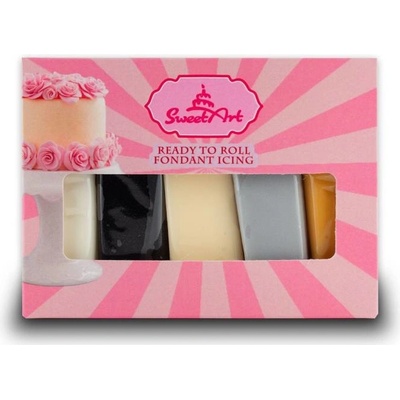 SweetArt potahovací a modelovací hmoty vanilkové Basic mix 5 x 100 g