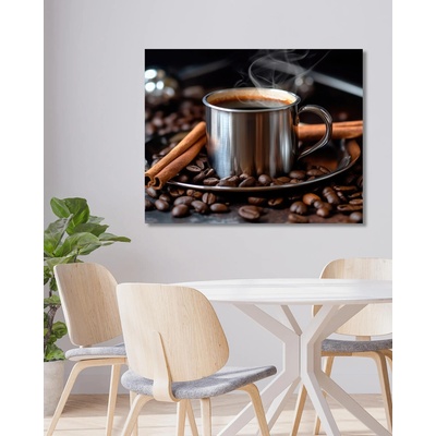 ZUTY Obrazy na stenu - Hrnček s kávou a škoricou Rámovanie: vypnuté plátno na rám, Rozmer: 40x50 cm