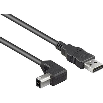 PremiumCord ku2ab1-90 USB 2.0, A-B, se zahnutým USB-B konektorem 90°, 1m