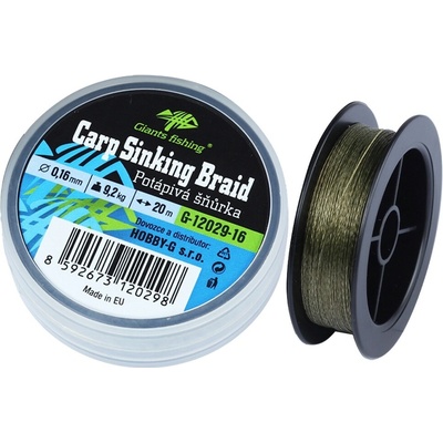 Giants Fishing Potápavá Splietaná Šnúra Carp Sinking Braid 20 m - 0,25 mm 14,9 kg