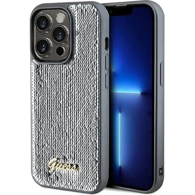 GUESS Кейс Guess Sequin Script Metal за iPhone 14 Pro, сребрист (GUE003158-0)