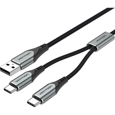 Vention CQOHD USB 2.0 to Dual USB-C, Y-Splitter, 0.5m, šedý