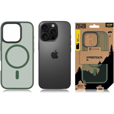 Tactical Калъф за Apple iPhone 16 Pro, хибриден (термополиуретан и поликарбонат), Tactical MagForce Hyperstealth Cover, удароустойчив, зелен (57983121848)