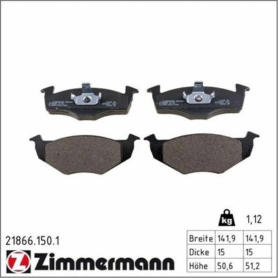 Sada brzdových doštičiek, kotúčová brzda ZIMMERMANN 21866.150.1
