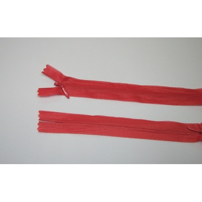Zips krytý 3mm oranžová tmavá nedeliteľný 18cm dederon