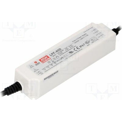 MEAN WELL LPF-40D-42 Napájecí zdroj: spínaný; LED; 40,32W; 42VDC; 0,96A; 90÷305VAC; IP67