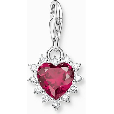 Thomas Sabo přívěsek charm Silver heart with red stone 2204 013 10