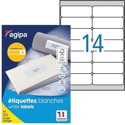 Etikety univerzálne 99,1x38,1mm Agipa A4 100 hárkov 101109