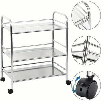 Servírovací stolek kolečka kov stříbrná NoBi TOKA – Zboží Dáma