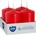 BISPOL Pillar candle red 4x6 cm 4 pcs