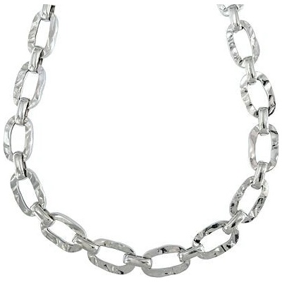 Infinity Silver Stříbrný náhrdelník tepané ovály 202381745+