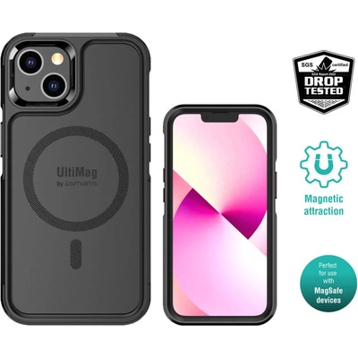 4smarts Defend Case with UltiMag - хибриден удароустойчив кейс с MagSafe за iPhone 13 (черен)