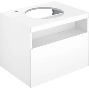 KEUCO Stageline - Шкаф за мивка, 65x55x49 cm, с изрез за мивка и кран отляво, с осветление и USB, бял 32854300100 (32854300100)