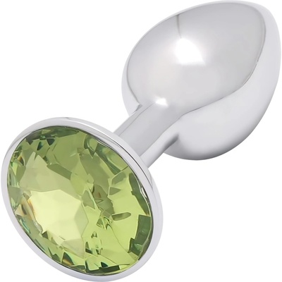 Sunfo - метален анален плъг с лайм камък (сребро)