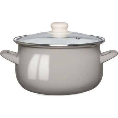 Hrnec smaltovaný 2,7 l s poklicí 20 cm indukce plyn Altom Design taupe