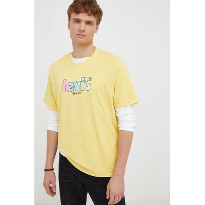 Levi's Памучна тениска Levi's в жълто с принт (16143.0162)