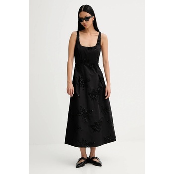 MUNTHE Памучна рокля munthe ronia в черно среднодълга разкроена 254135025401 (254135025401)